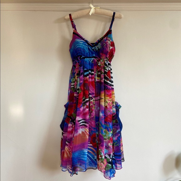 Simon Chang Chiffon Midi-Dress - Picture 2 of 7